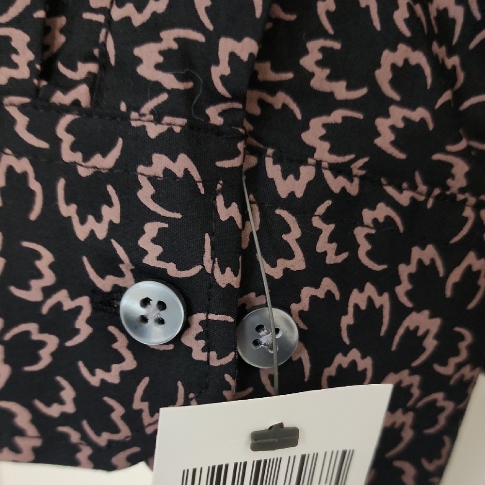 Van Heusen Black and Brown Patterned Button Down Shirt - Picture 7 of 16